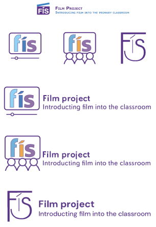 Three logo ideas showing: One - a lowercase fís in a curved rectangle with a scroll bar below (AKA an online video watching reference). Two - a lowercase fís in a curved rectangle with three simple people shapes below (AKA a movie theatre reference). Thre - a capital FÌS arranged in a way to make it resemble a smiling face with the lower horizontal bar of the F being one eye, the Í being the nose, the top curve of the S being another eye and the lower curve of the S lengthened and exaggerated to sweep under the Í and make the smile.