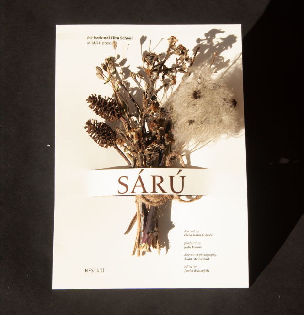 photograph of the assembled 3D poster with dried posy